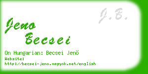 jeno becsei business card