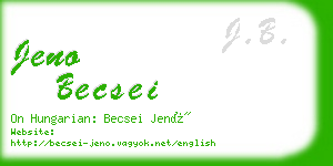 jeno becsei business card